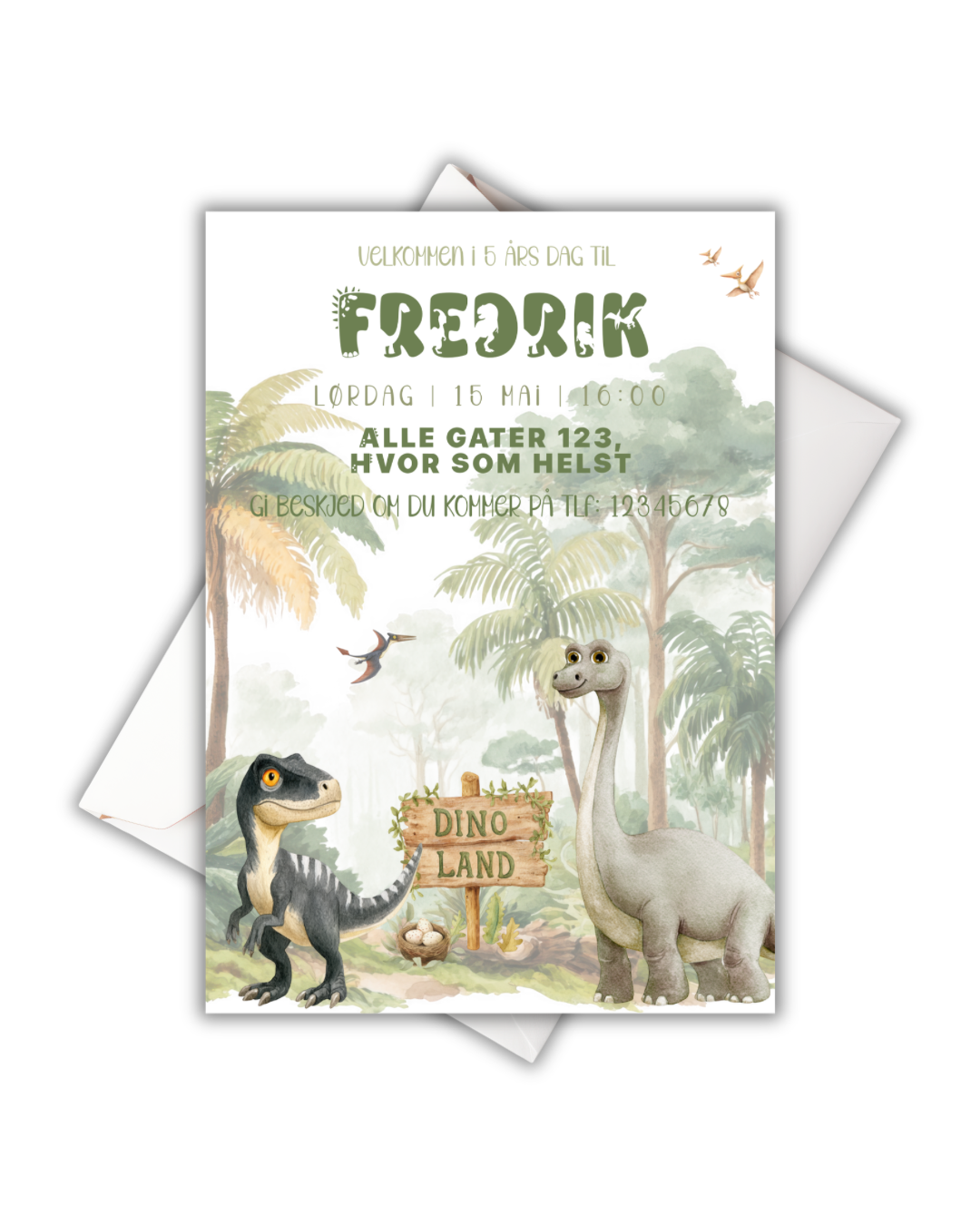 Dinosaur bursdagsinvitasjon