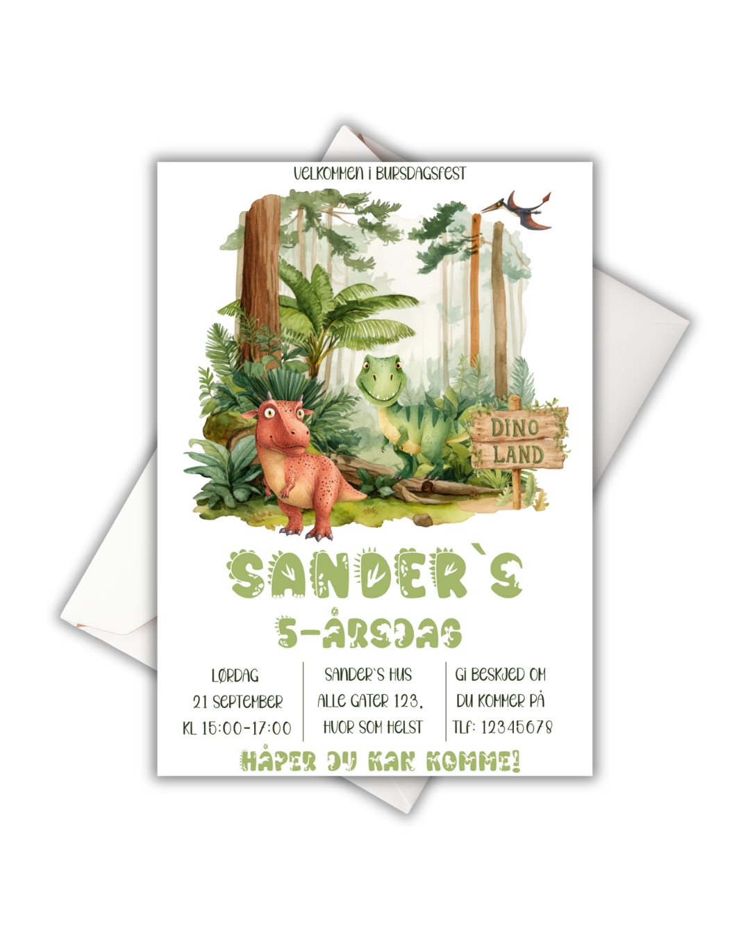 Dinosaur bursdagsinvitasjon