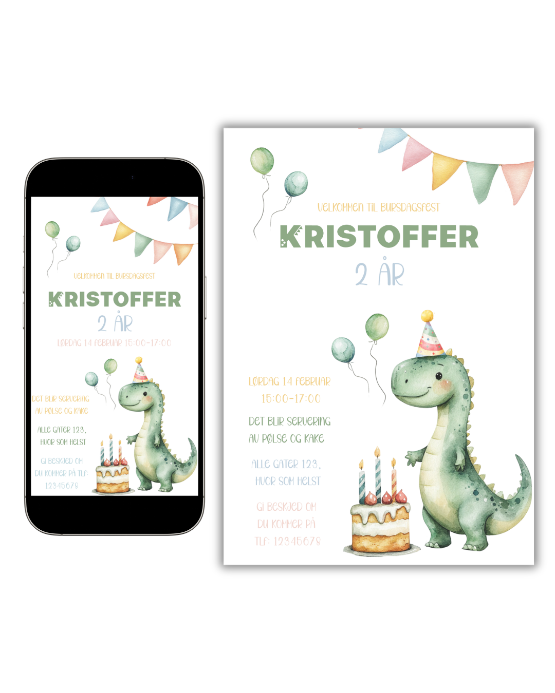 Dinosaur bursdagsinvitasjon