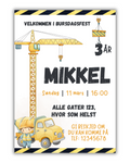 Kjøretøy bursdagsinvitasjon